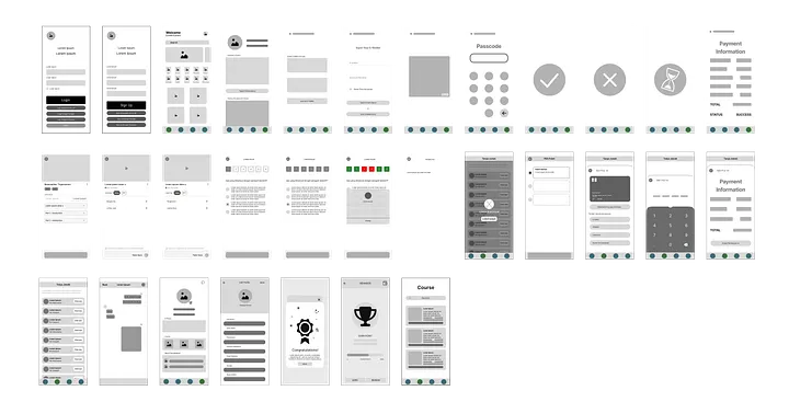Studiert low-fidelity mobile wireframe overview